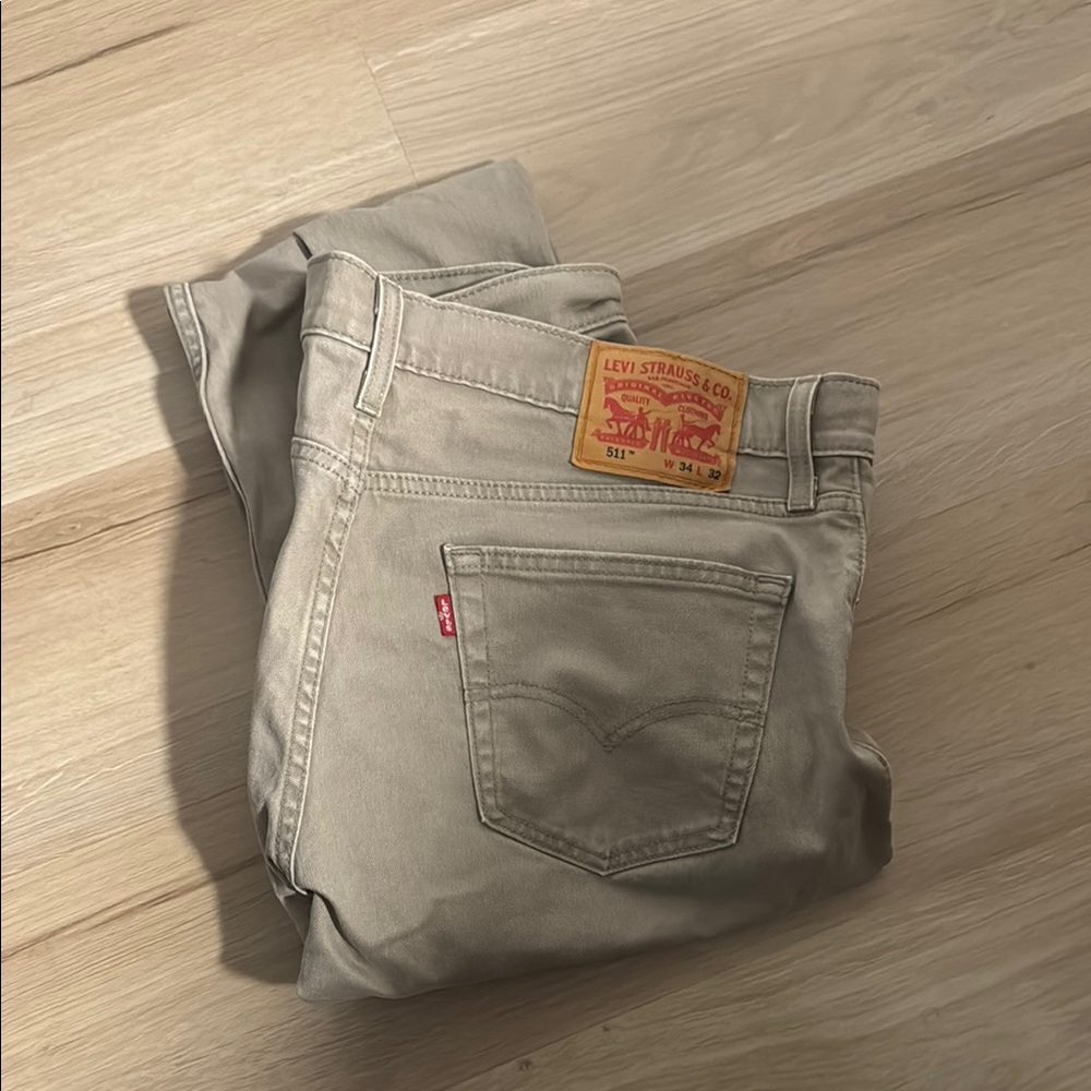 Levi's Tan Slim Straight Jeans Classic Style